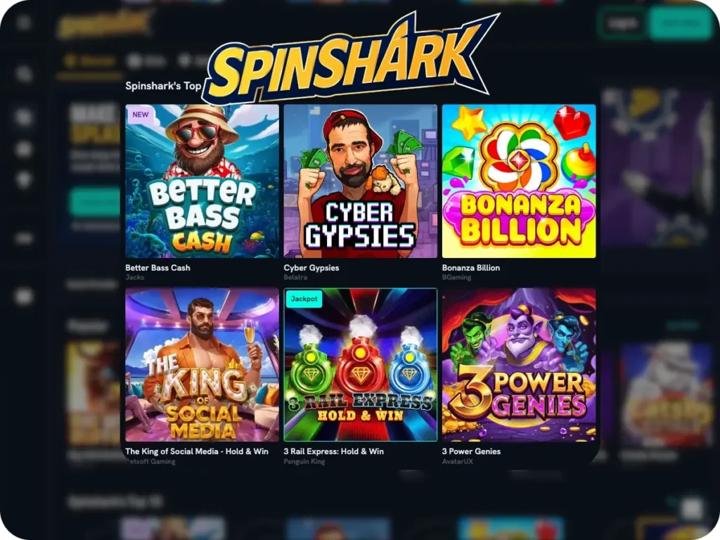 spinsharks top games